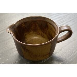 Iron Mountain Stoneware Pottery Roan Creamer Brown, Small Chip On Bottom See Pic